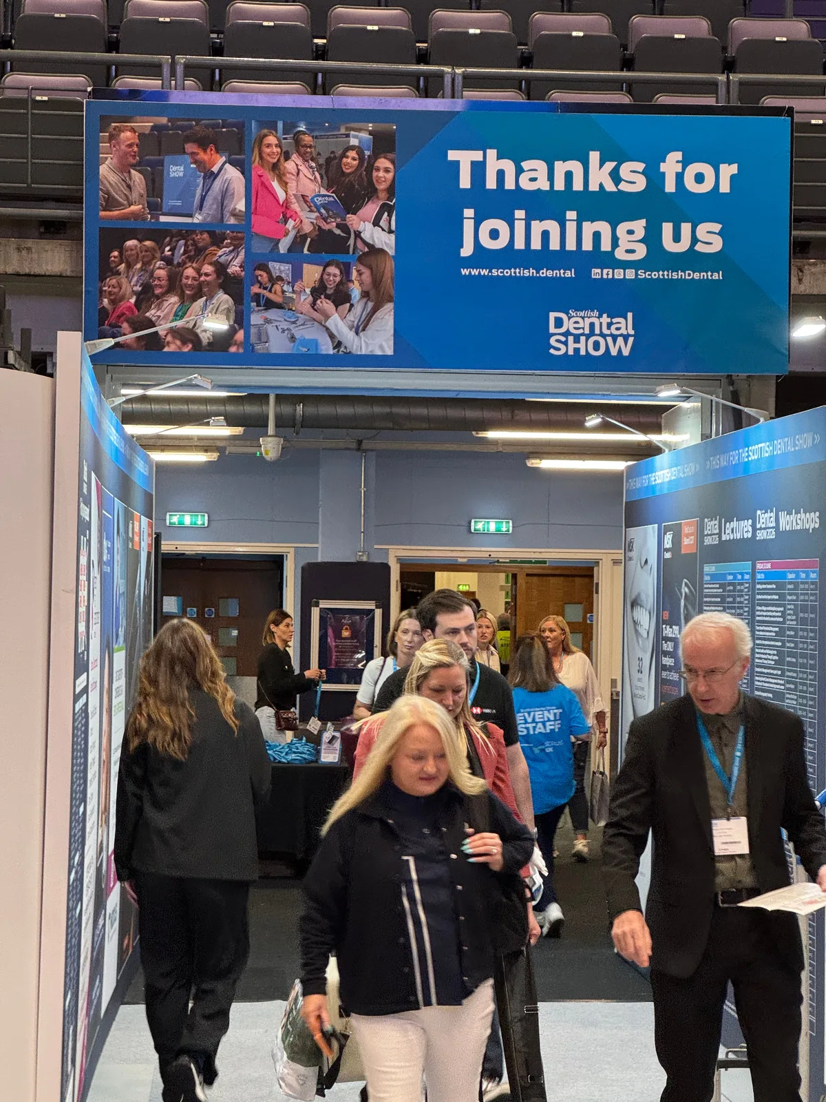 Scottish Dental Show 2026 entrance with attendees arriving