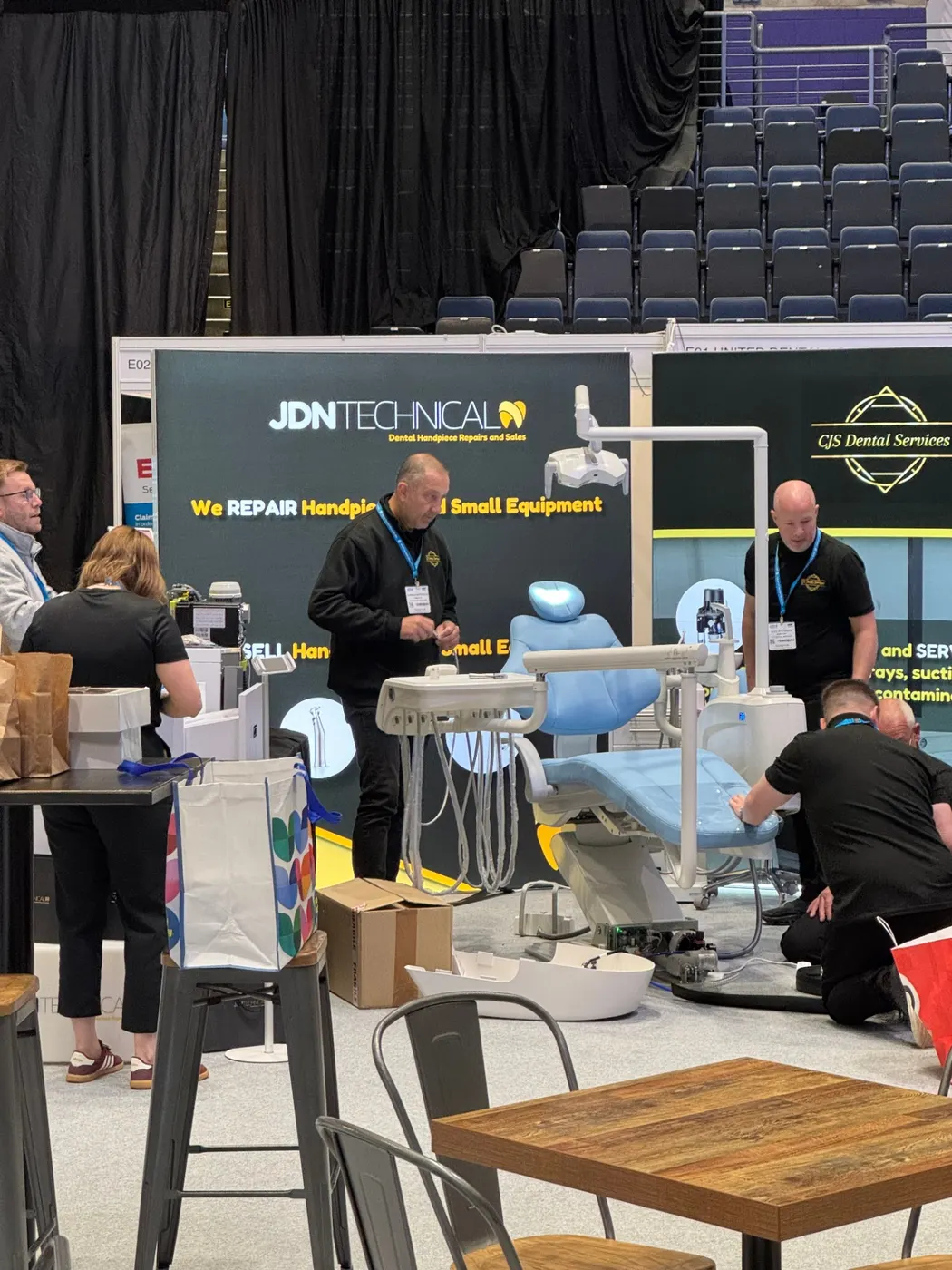 JDN Technical dental handpiece repair stand at the Scottish Dental Show 2026