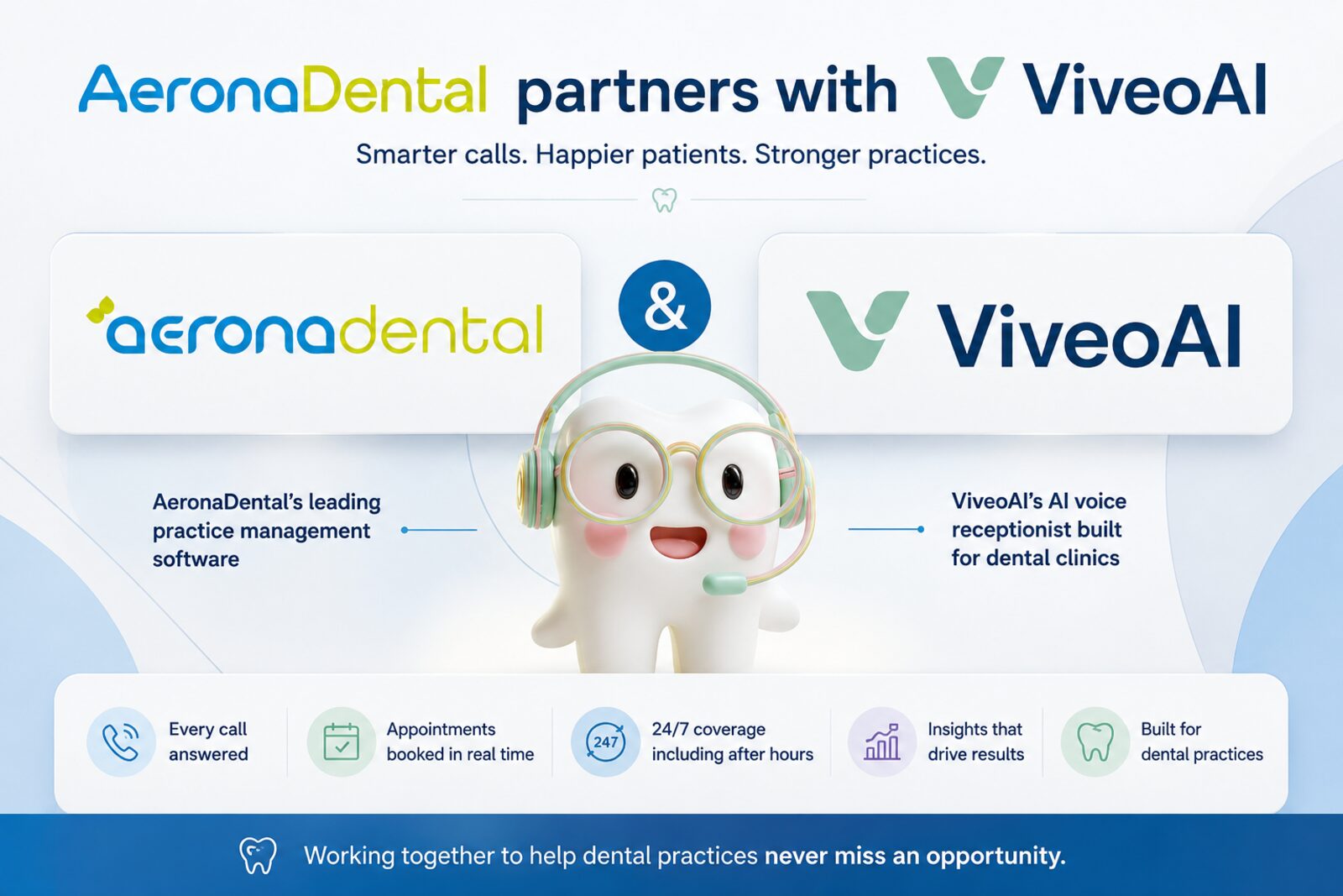 AeronaDental partners with ViveoAI - AI voice receptionist for dental clinics